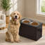 Station de rangement pour nourriture pour animaux avec base pour 2 bols