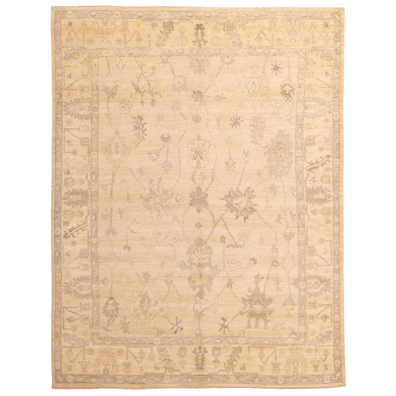 Tapis moderne brun clair Oushak 9 pi 1 po x 11 pi 7 po