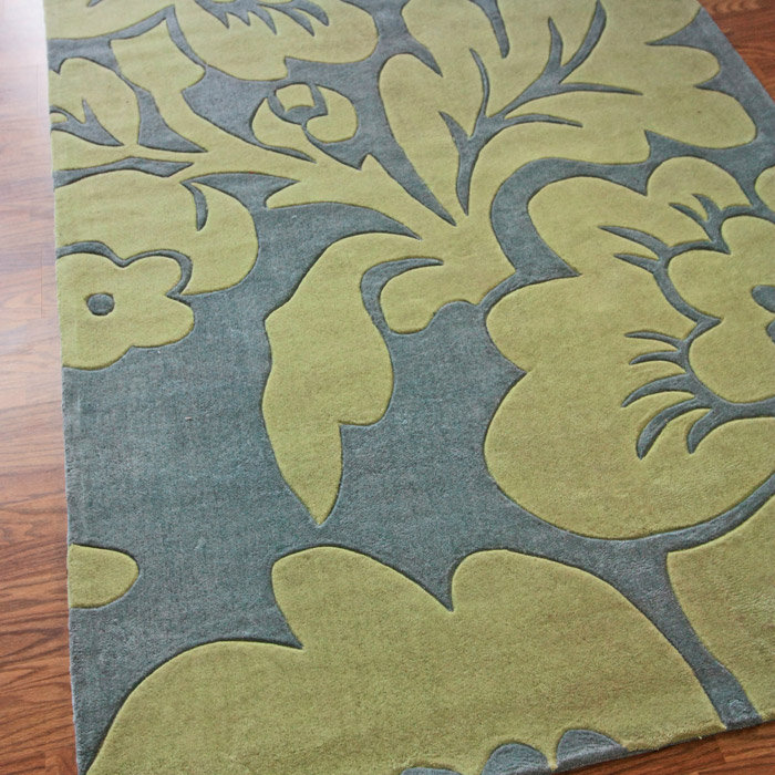 Tapis bleu / jaune Grussing Chelsea, 7 pi 6 po x 9 pi 6 po