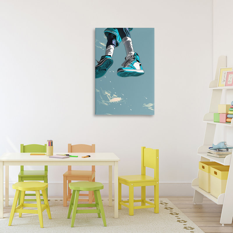 Toile sportive avec des espadrilles, design par Ray Powers, H 30 po x l 20 po