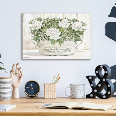 «Roses in White» par Cindy Jacobs, art mural en verre acrylique