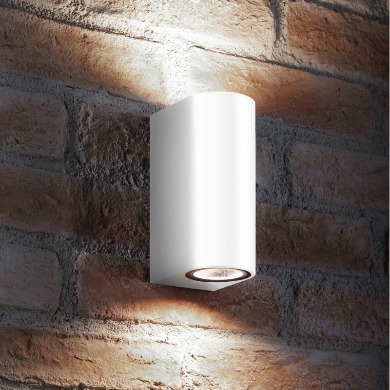 Serena Hardwired Outdoor Wall Lantern, White