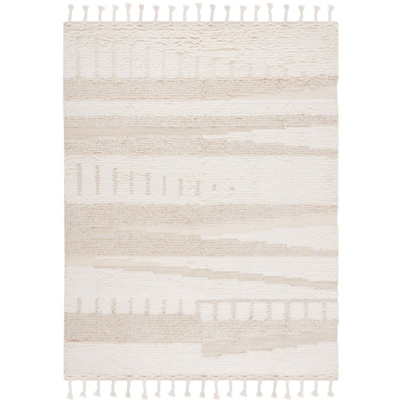 Bouscat Hand Woven Wool Abstract Rug, Rectangle 10' x 14'