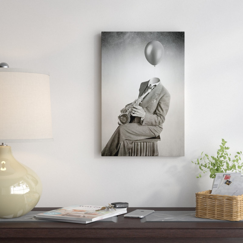 «Jazz», impression sur toile, H 18 po x l 12 po x P 1,5 po, Pas de tapis, Toile tendue