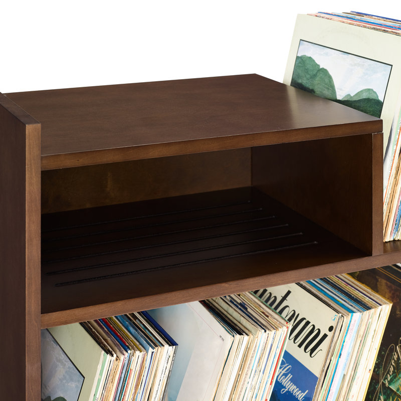 Portland Dark Brown MDF Turntable Stand with Cabinet