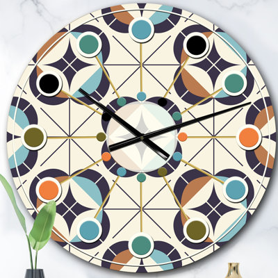 Horloge murale géométrique rétro Design III - Mid-Century moderne