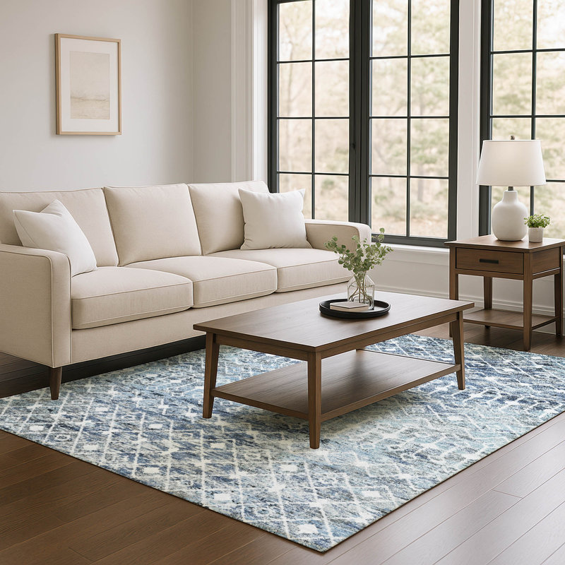 Tapis géométrique Premium lavable à la machine Brennon AMF1638, Rectangle 10 pi x 14 pi