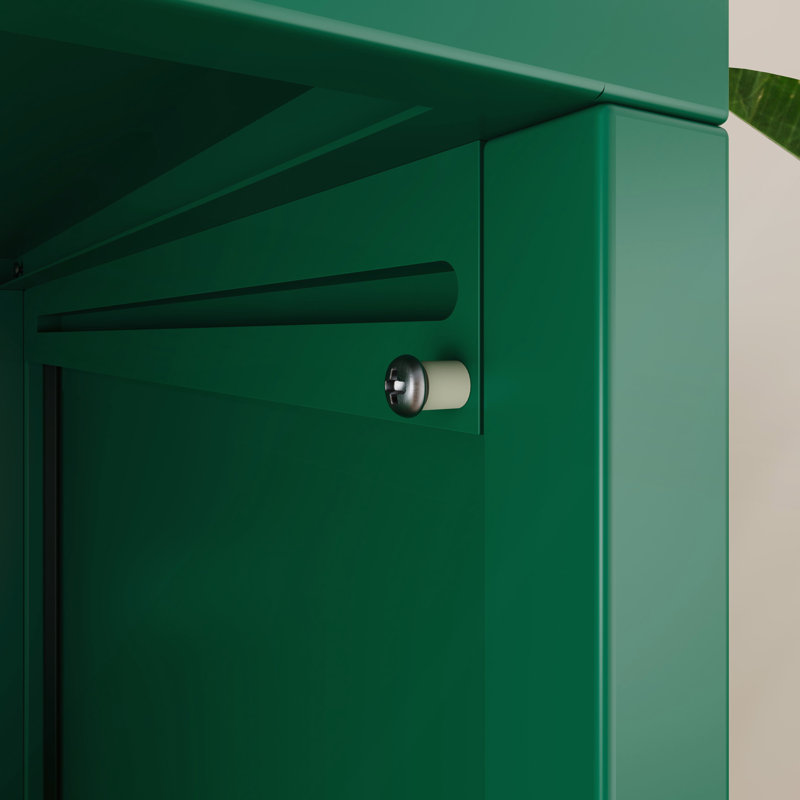 Vitrine de rangement à 4 niveaux avec portes rabattables, Vert