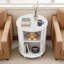 Table de bout cannelée ronde de 23,6 po avec station de charge et rangement pour porte coulissante-488845075-490842229