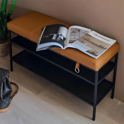 Banc rembourré orange