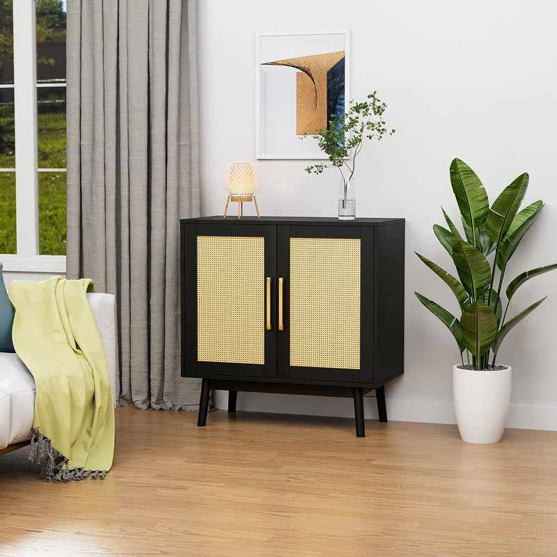 Latish Accent Cabinet, Black/Yellow