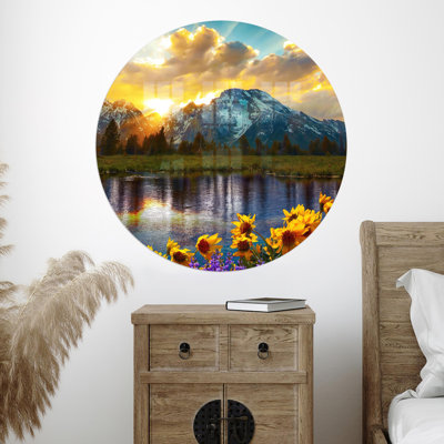 Grand Teton Park, paysage coucher de soleil sur verre trempé avec option personnalisée pour un cadeau mémorable dans la catégorie Décoration murale