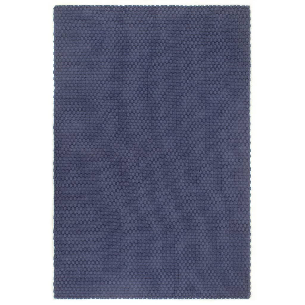 Teppich Jaaziel aus Baumwolle in Marineblau