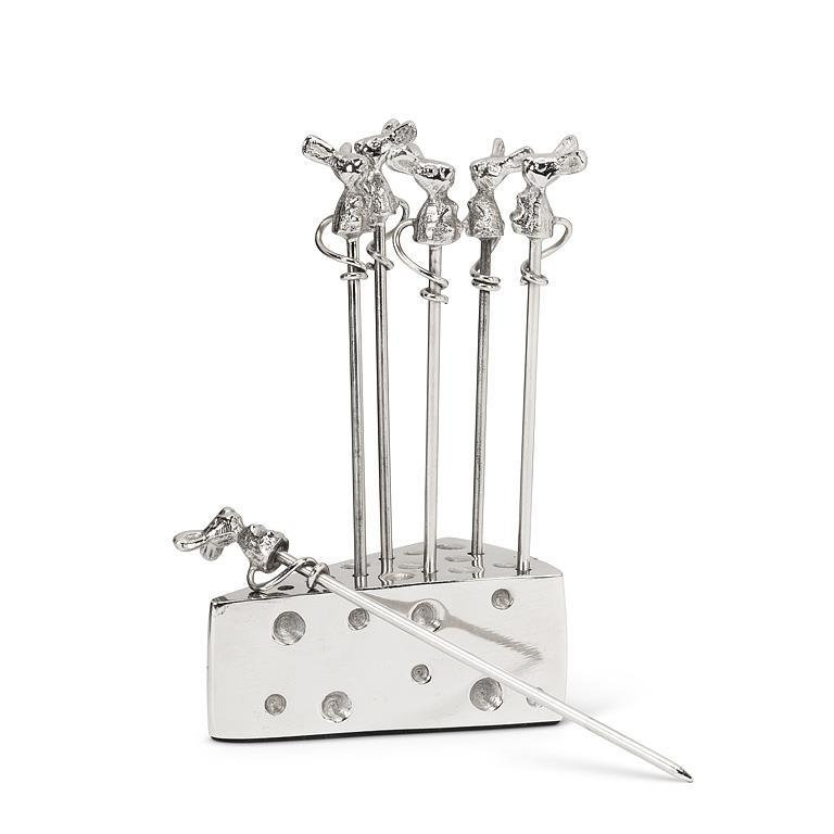 Ensemble de 6 choix de souris avec support en forme de coin de fromage
