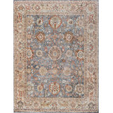 Hand Knotted Wool Area Rug in Light Grey And Beige