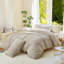 Ensemble de housse de couette à rayures 100% coton lavé DONEUS, ensemble de literie texturé 3 pièces avec fermeture à glissière-121384190-121384187
