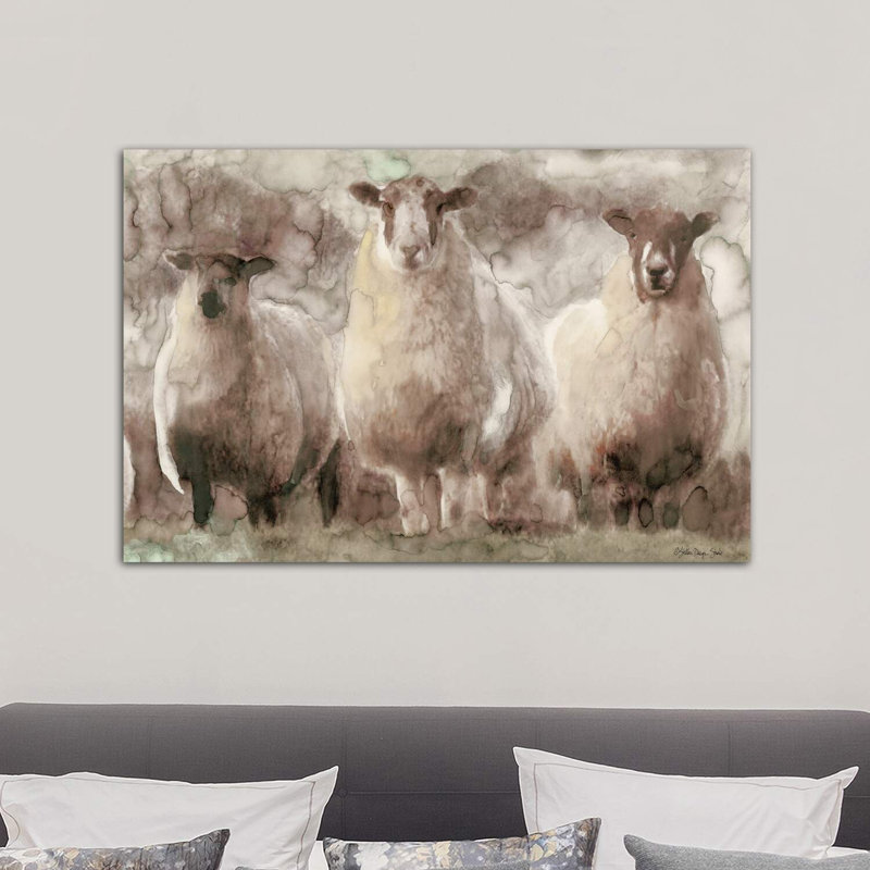 Three Sheep - Wrapped Canvas Print, 101.6 cm H x 66.04 cm W x 1.91 cm D