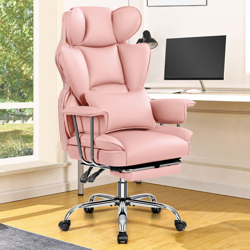 Faux Leather Executive Computer Chair, Pink