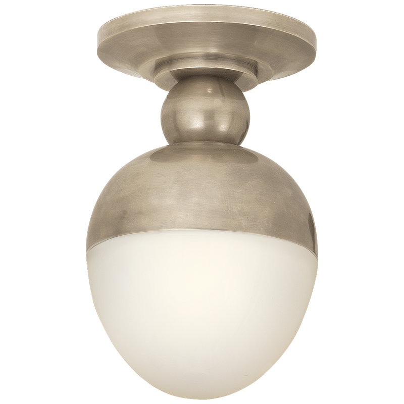 Thomas O'Brien Clark Flush Mount, Antique Nickel