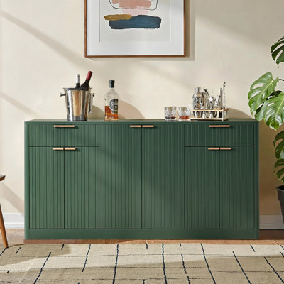 67'' Fluted Buffet Sideboard Storage Cabinet with 6 Doors and 2 Drawers
