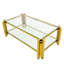Table basse en verre trempé double couche, moderne, 47 po de largeur, acier inoxydable, or, pour le bureau à domicile, le rangement, facile à nettoyer-118673982
