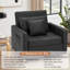 Fauteuil convertible en cuir véritable capitonné de 40 po de large Seamus-1751136951
