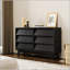 Commode double à 6 tiroirs de style rétro avec design biseauté, parfaite pour le rangement élégant et la décoration intérieure