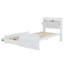 Lit simple en bois avec tête de lit avec prises de courant, lit extensible avec lit gigogne simple avec trois tiroirs de rangement-1666889638