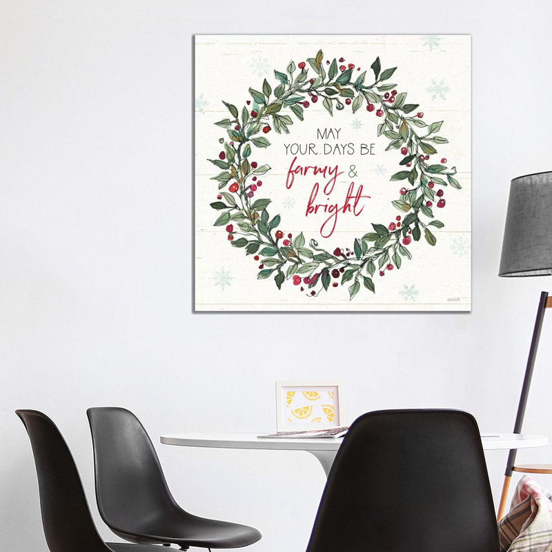 Holiday on the Farm IX - Wrapped Canvas Typography, 93.98 cm H x 93.98 cm W