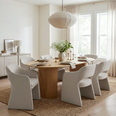 19" Seat Height Upholstered Waterproof Fabric Dining Armchair