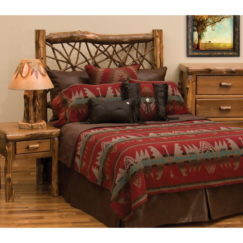 Rustic Red and Brown Cotton Polyester Standard Pillow Sham