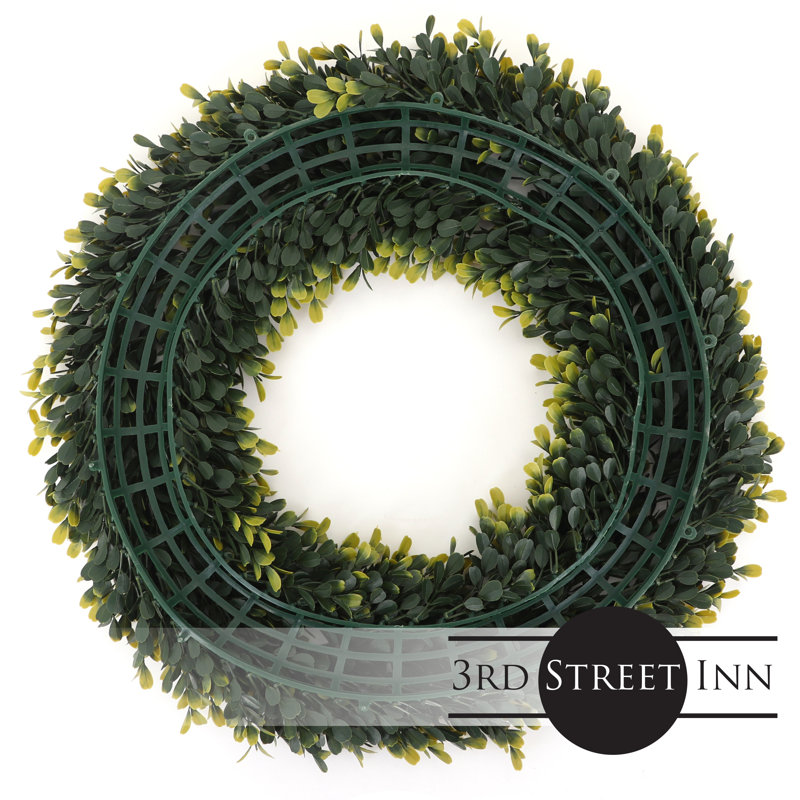 Large Green Boxwood and Eucalyptus Front Door Wreath