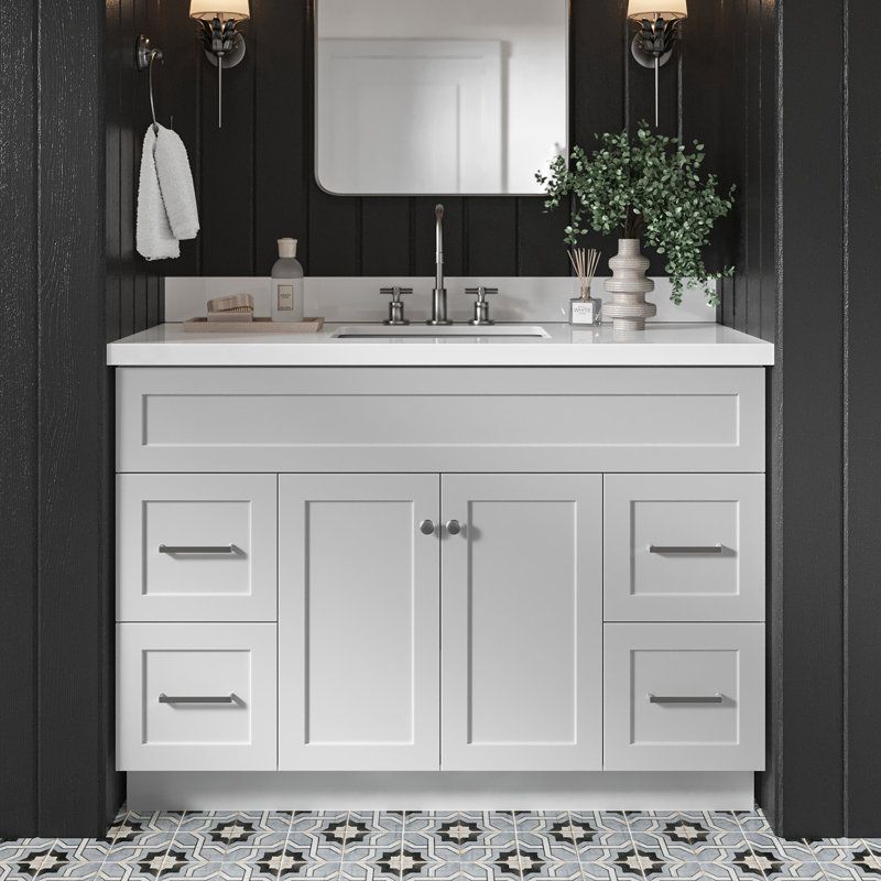 Meuble-lavabo simple 49 po Hamlet, Gris
