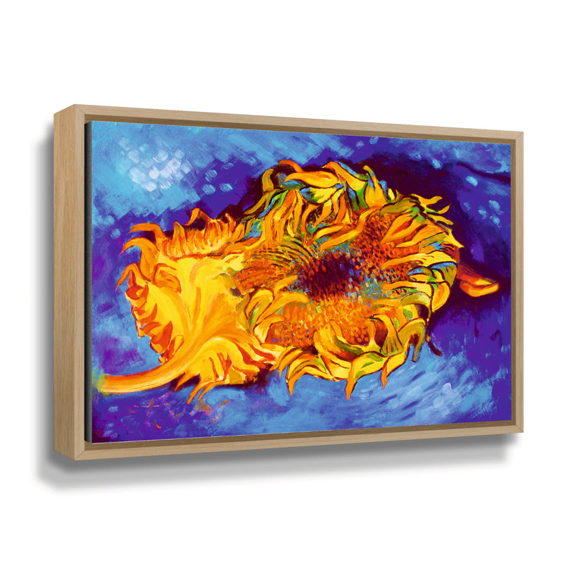 «Deux tournesols» par Vincent Van Gogh, impression sur toile tendue, H 18 po x l 24 po, Toile tendue bleue / jaune