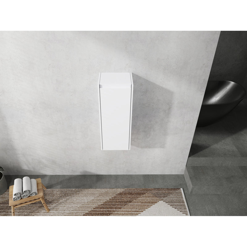 12" Bathroom Side Cabinet,Soft Close Doors,Float Mounting Design,(KD-Packing)