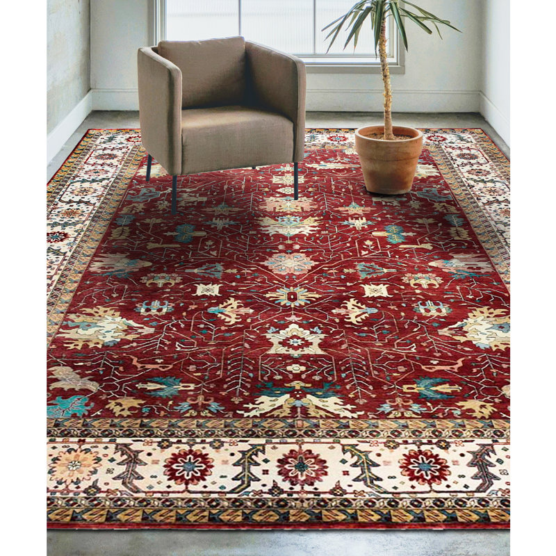 Elegant Wool Oriental Area Rug, Rectangle 9' x 12'
