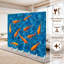 Paravent pliant à 6 panneaux, motif de carpes koï orange vif nageant dans une eau bleu clair, en toile, séparateur de pièce autoportant, cloison de protection pour salle de bain, cloison d'intimité-134503040-134503041
