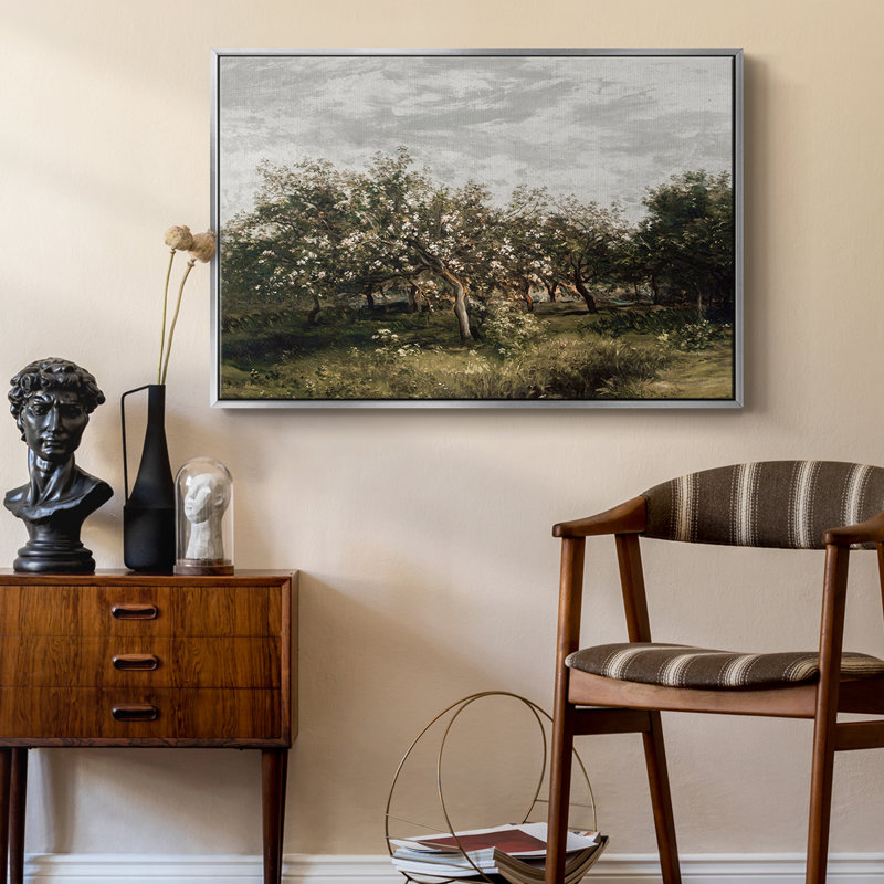 " Vintage Landscape -MI ", 17" H x 25" W x 2" D, Silver Floater Framed Canvas