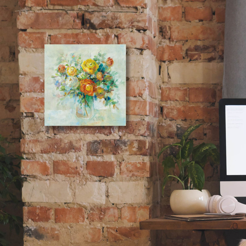 «Blooming Splendor 1» par Danhui Nai, art mural sur toile, H 12 po x l 12 po