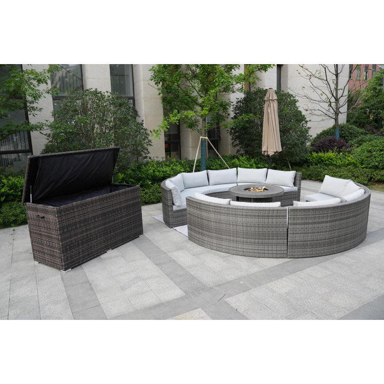 Areefa 12 - Person Modular Patio Conversation Sets with Cushions