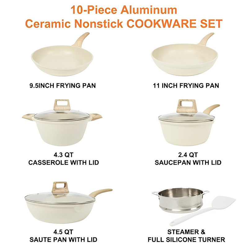 10 - Piece Ceramic Cookware Set