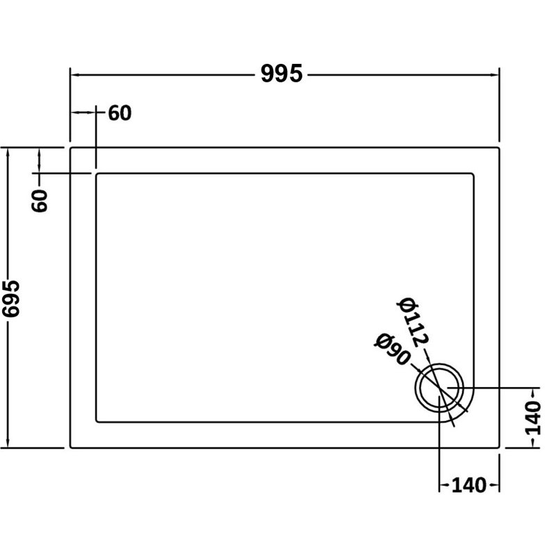 120W*80Dcm Rectangular Single Shower Base in Grey with Low-Profile Aesthetics Design and Non-Slip Feature