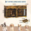 Mobilier de cage pour chien pour 2 chiens, cage double robuste pour chien avec 3 tiroirs-1947067144