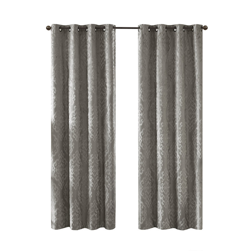 Rideau tricoté en jacquard damassé occultant avec œillets (seulement 1 panneau PC)