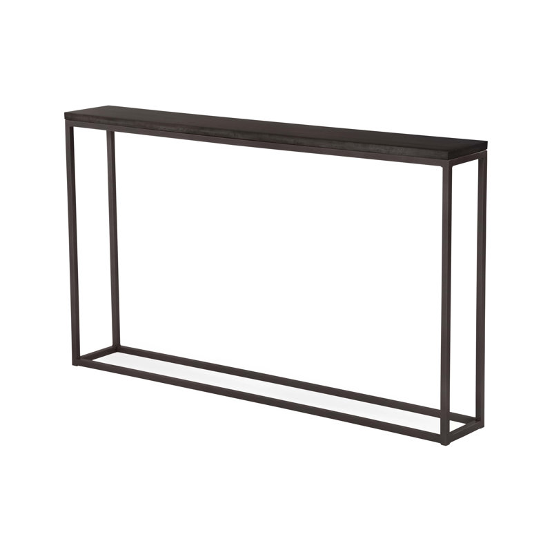 Chaplin 54'' Solid Wood Top Console Table, Charcoal, Raven