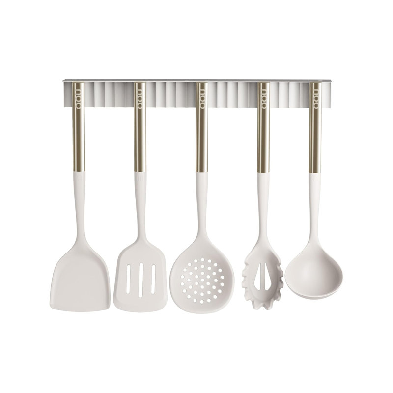 Ensemble d'ustensiles de cuisine en silicone Oou, ensemble de 6 spatules avec poignée en acier inoxydable