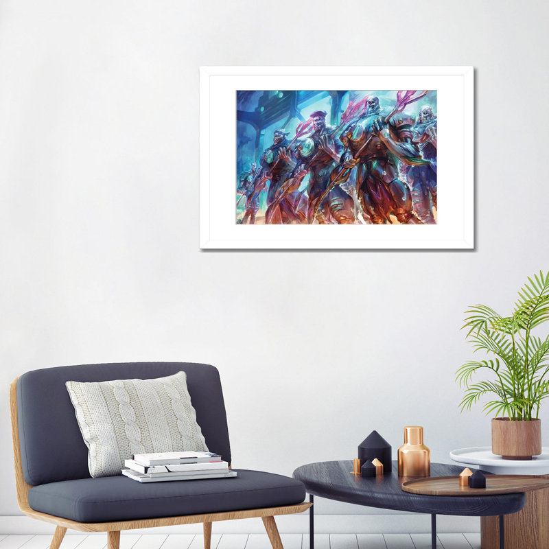 Kalo Bloomguard formation - impression d'art mural - papier d'art encadré, H 24 po x l 32 po, Blanc