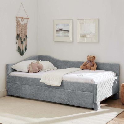 Chenille Daybed with Pull-out Trundle and USB Port