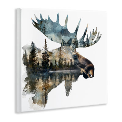  Moose Head Silhouette Wall Plaque Art by LSR Design Studio