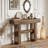 2-Tier Narrow Console Table Sofa Entryway Table with Storage